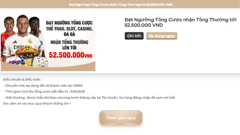 Tổng hợp phần thưởng uw99